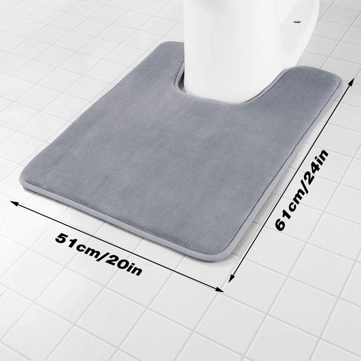 Premium Water Absorbent Memory Foam Floor Mat – Silver Grey