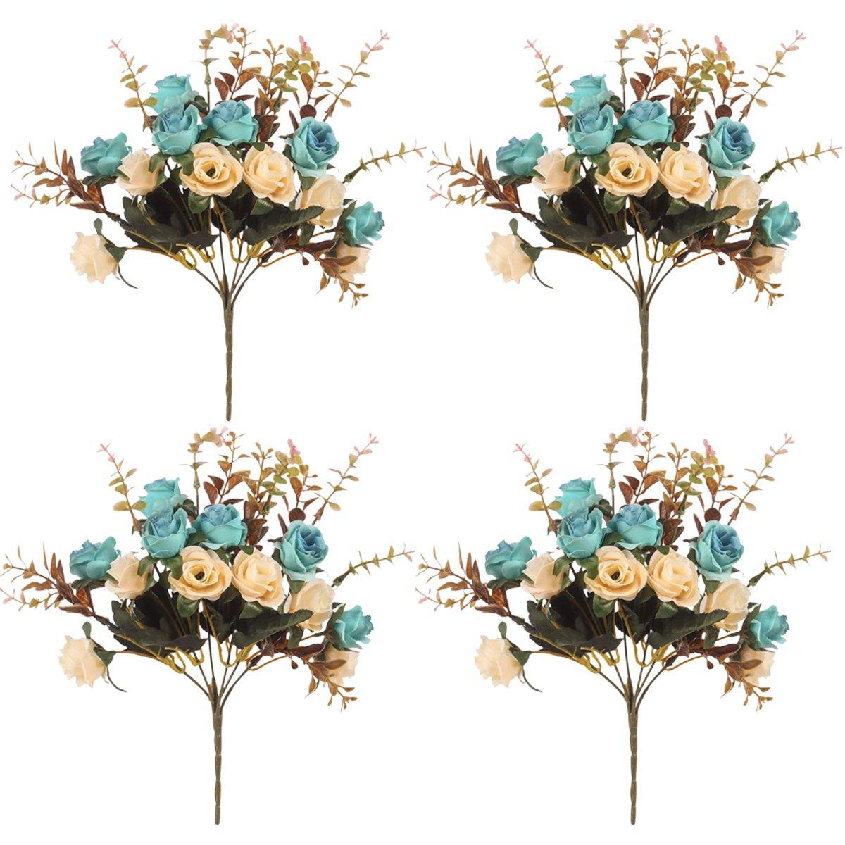 4pcs Artificial Flowers 13" Multicolour Floral Arrangement for Home Decor - SuperSaverAU - view 2