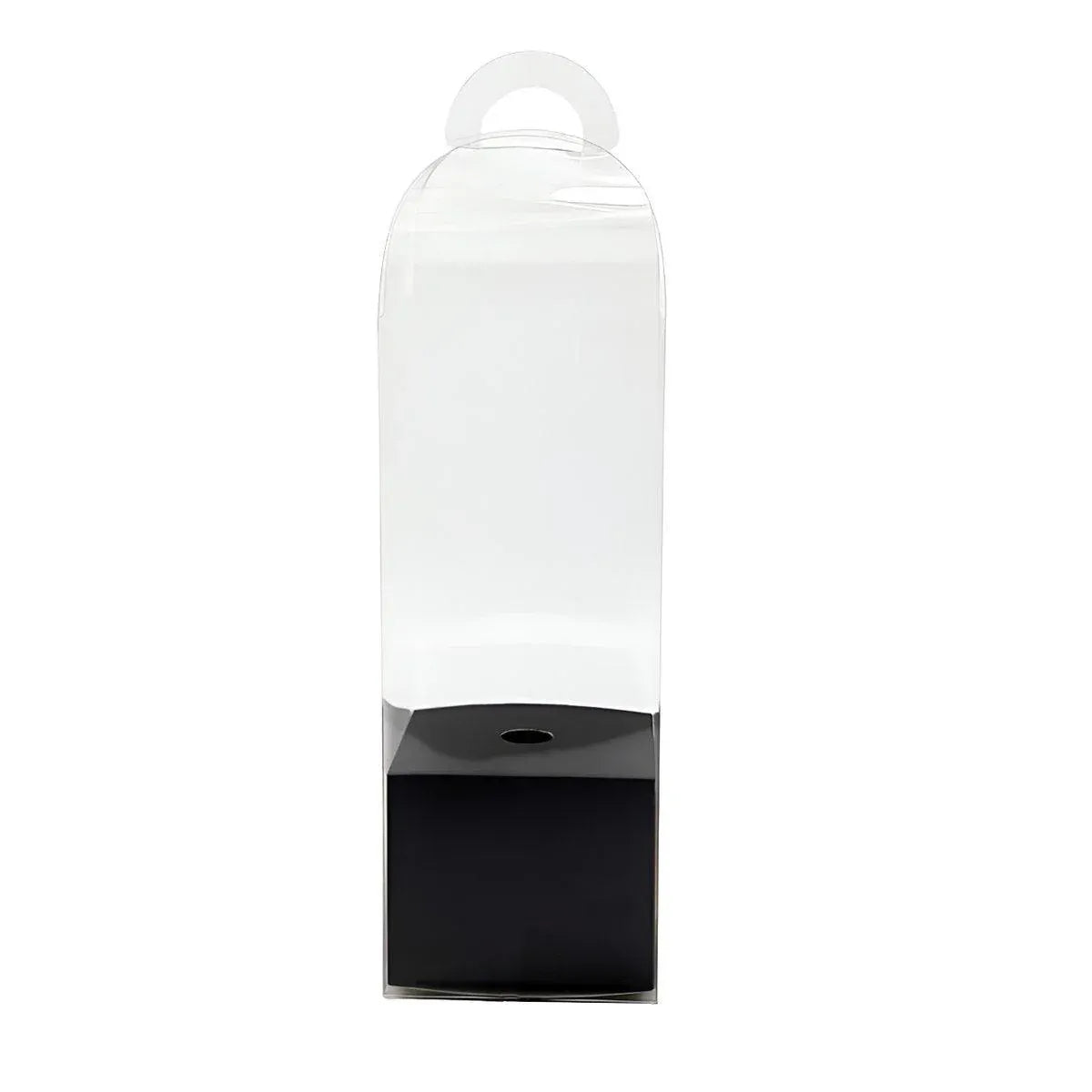 Premium 10 Pack Black Transparent PVC Flower Bouquet Gift Boxes 8x8x25cm