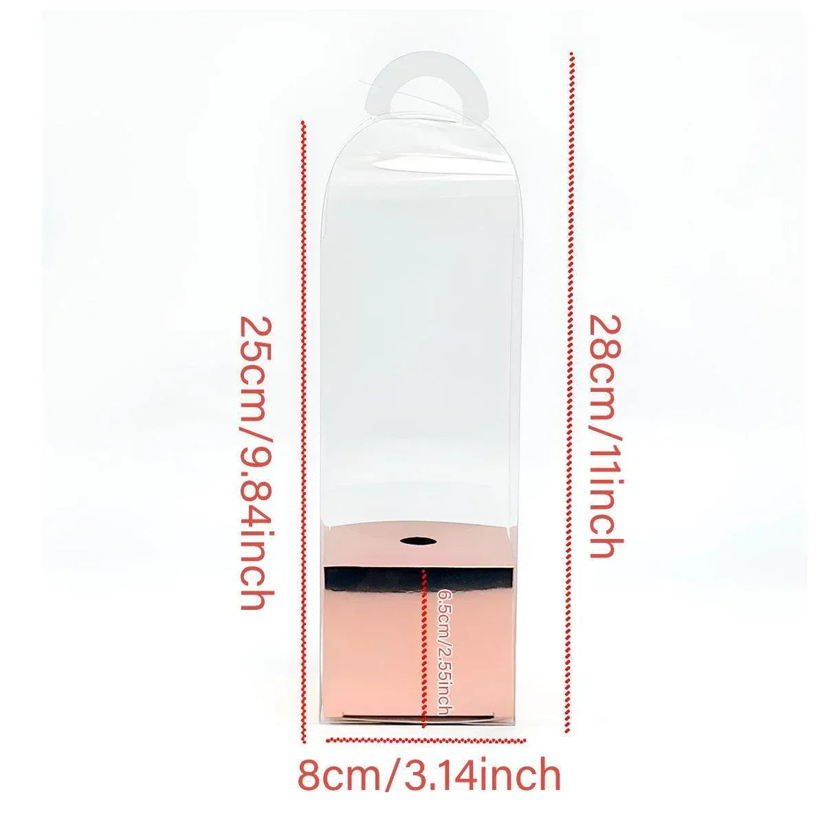 Premium 10 Pack White Transparent PVC Flower Bouquet Gift Boxes 8x8x25cm