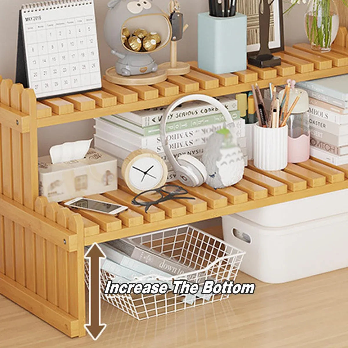 Premium 2-Tier Bamboo Plant Stand – Natural Bamboo