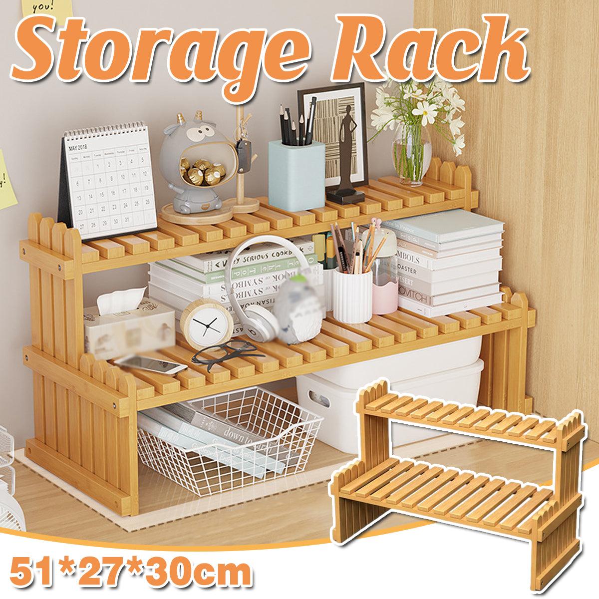 Premium 2-Tier Bamboo Plant Stand – Natural Bamboo