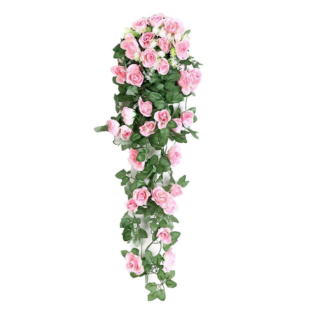 2PCS Artificial Rose Garland Hanging Vines 90 cm - Silk Cloth & Plastic Decor - SuperSaverAU - view 7