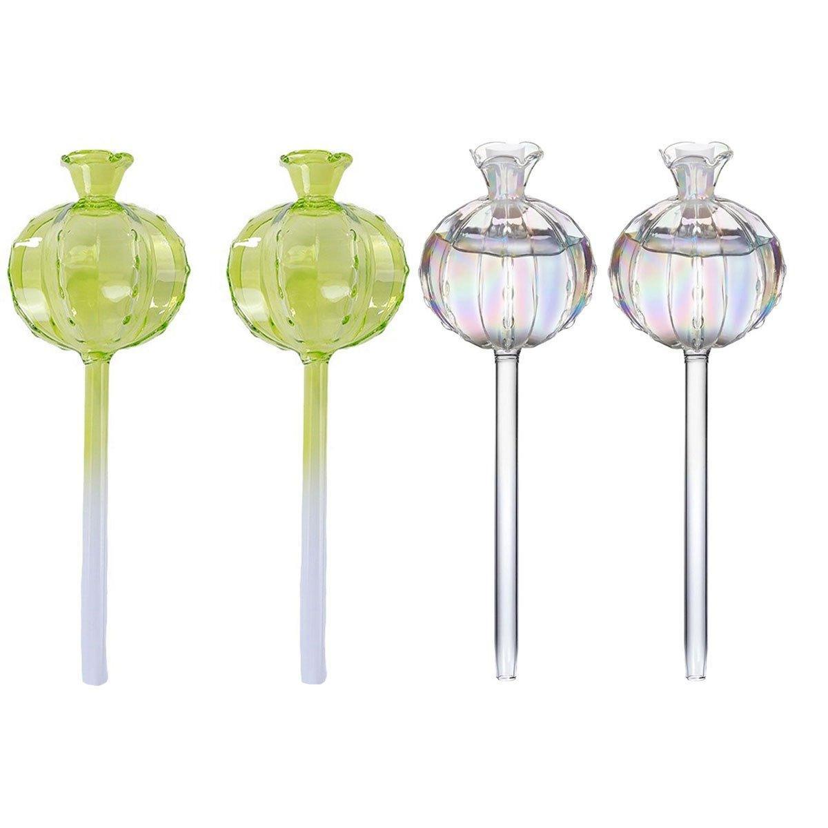 Premium Automatic Glass Watering Globes – Green 2 Pack