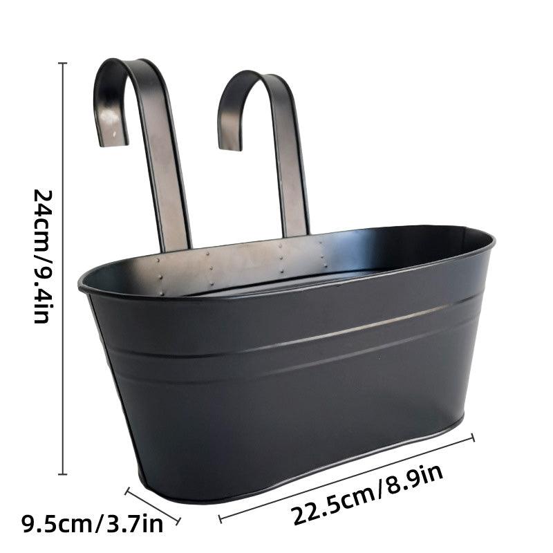 Premium Double Hook Hanging Planter Baskets – Black 3 Pack