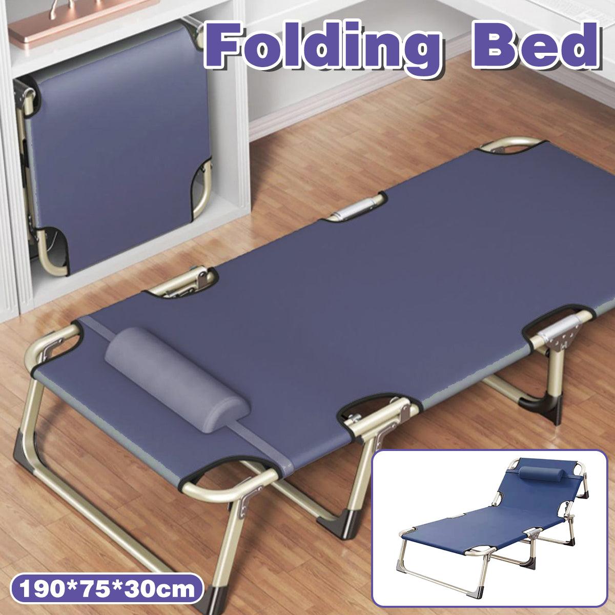 Premium Grey Multifunctional Folding Recliner Bed Lounge Chair 190x75cm 440lb Capacity
