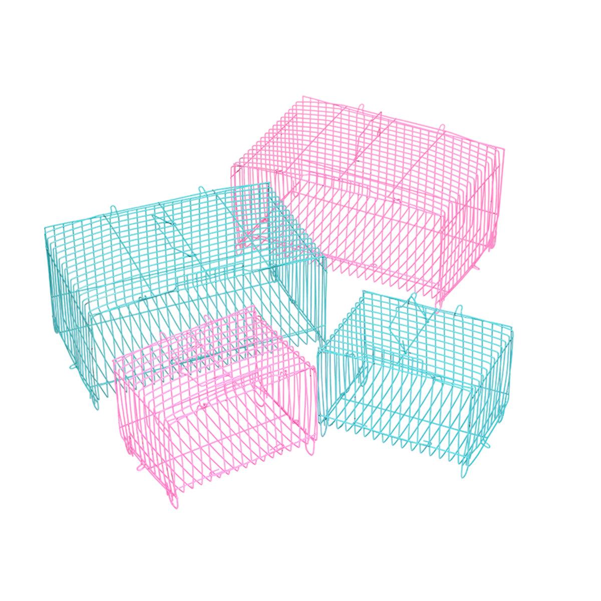 Collapsible Wire-Frame Pet Transport Cages - Small (5.11x7x5.11 in) & Large (7x11x5.5 in) - 10pcs - SuperSaverAU - view 2