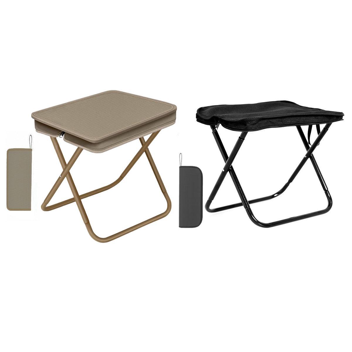 Premium Khaki Portable Folding Camping Chair Handbag Stool with Steel Frame