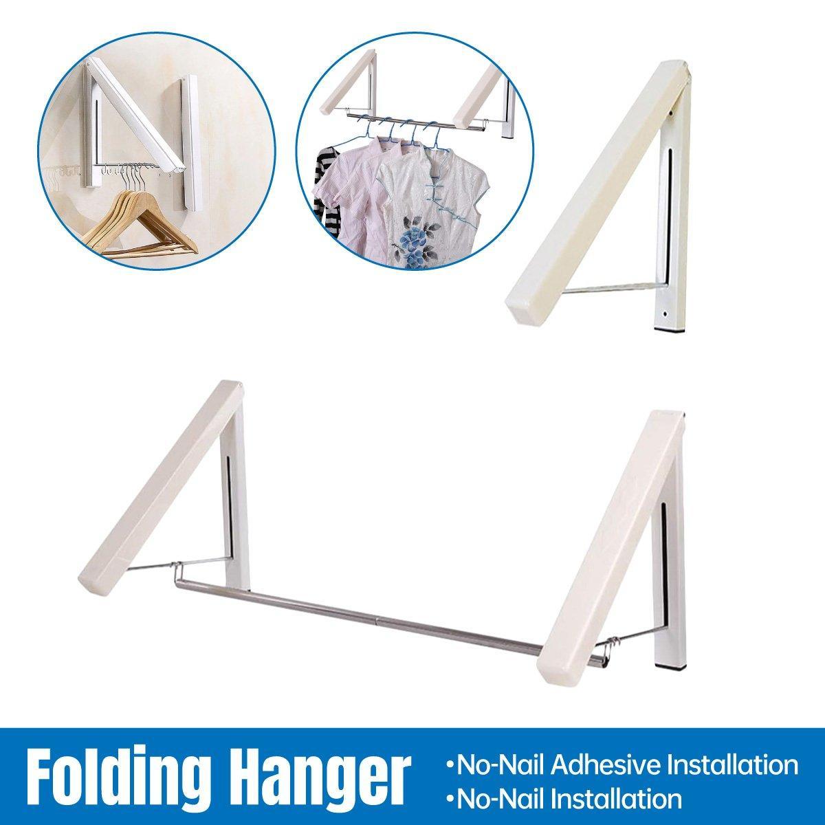 Mini Wall Hanging Retractable Clothes Drying Rack Space Saving Laundry Hanger - D - SuperSaverAU - view 1