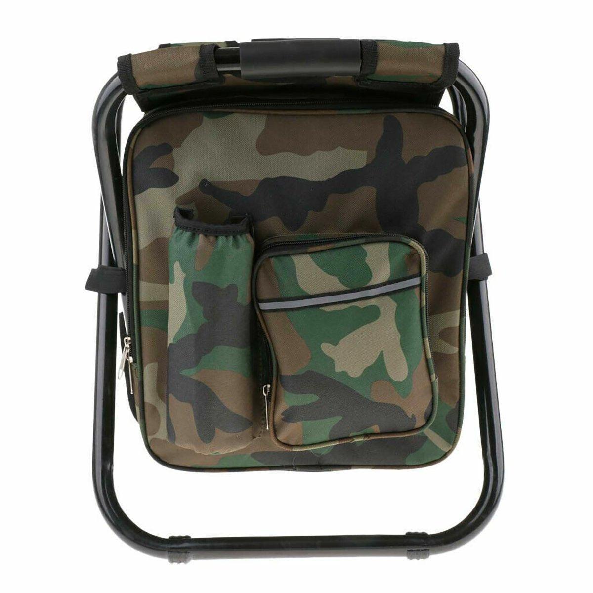 Premium Green 2 in 1 Folding Camping Chair Backpack Outdoor Stool 150kg Capacity