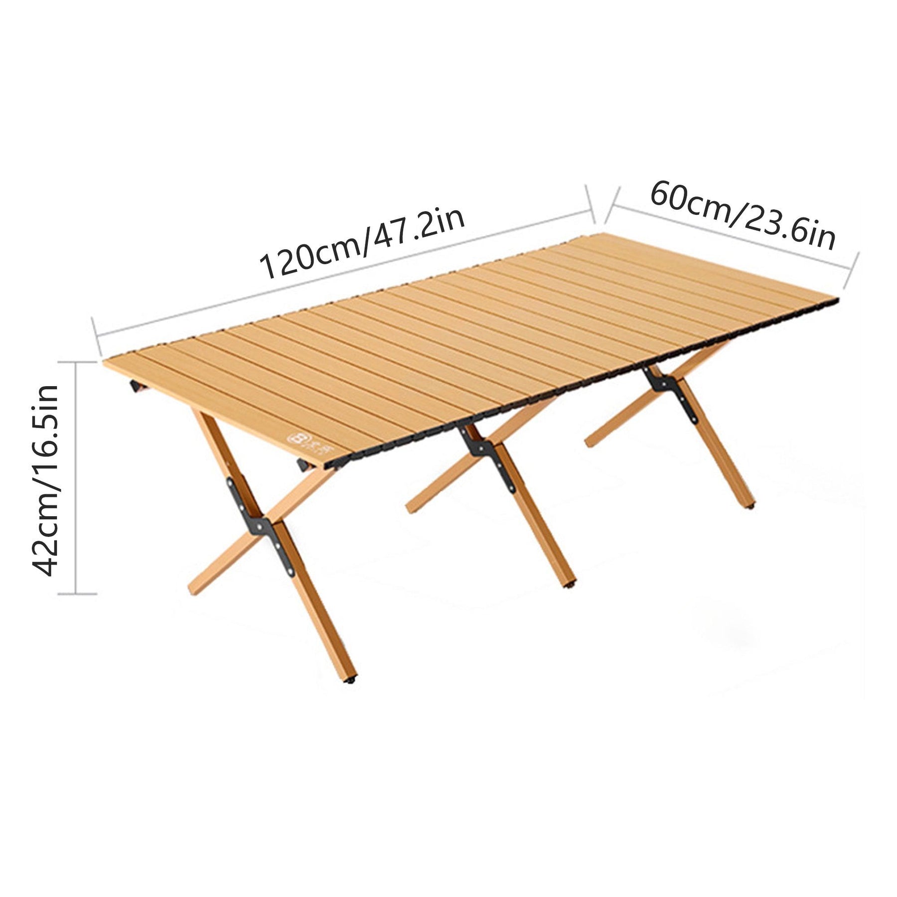 Premium 120x60cm Folding Picnic Camping Table Yellow Wood Grain Outdoor