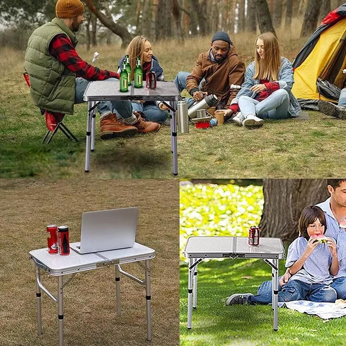 Premium Portable Folding Camping Table Adjustable Height Aluminium Outdoor Picnic Desk