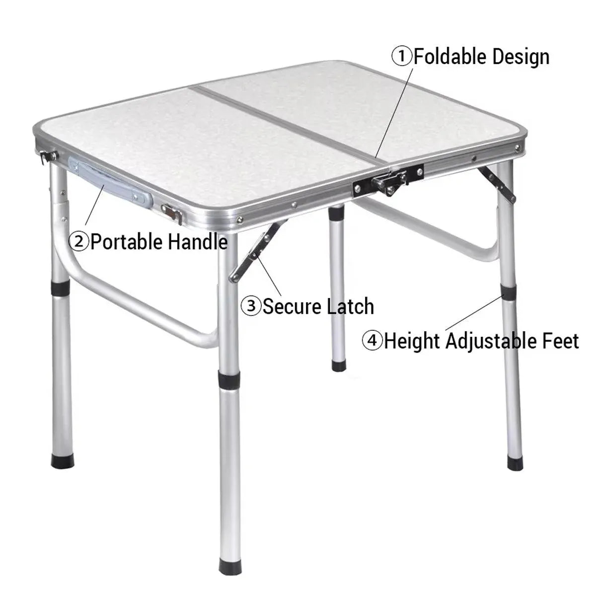 Premium Portable Folding Camping Table Adjustable Height Aluminium Outdoor Picnic Desk