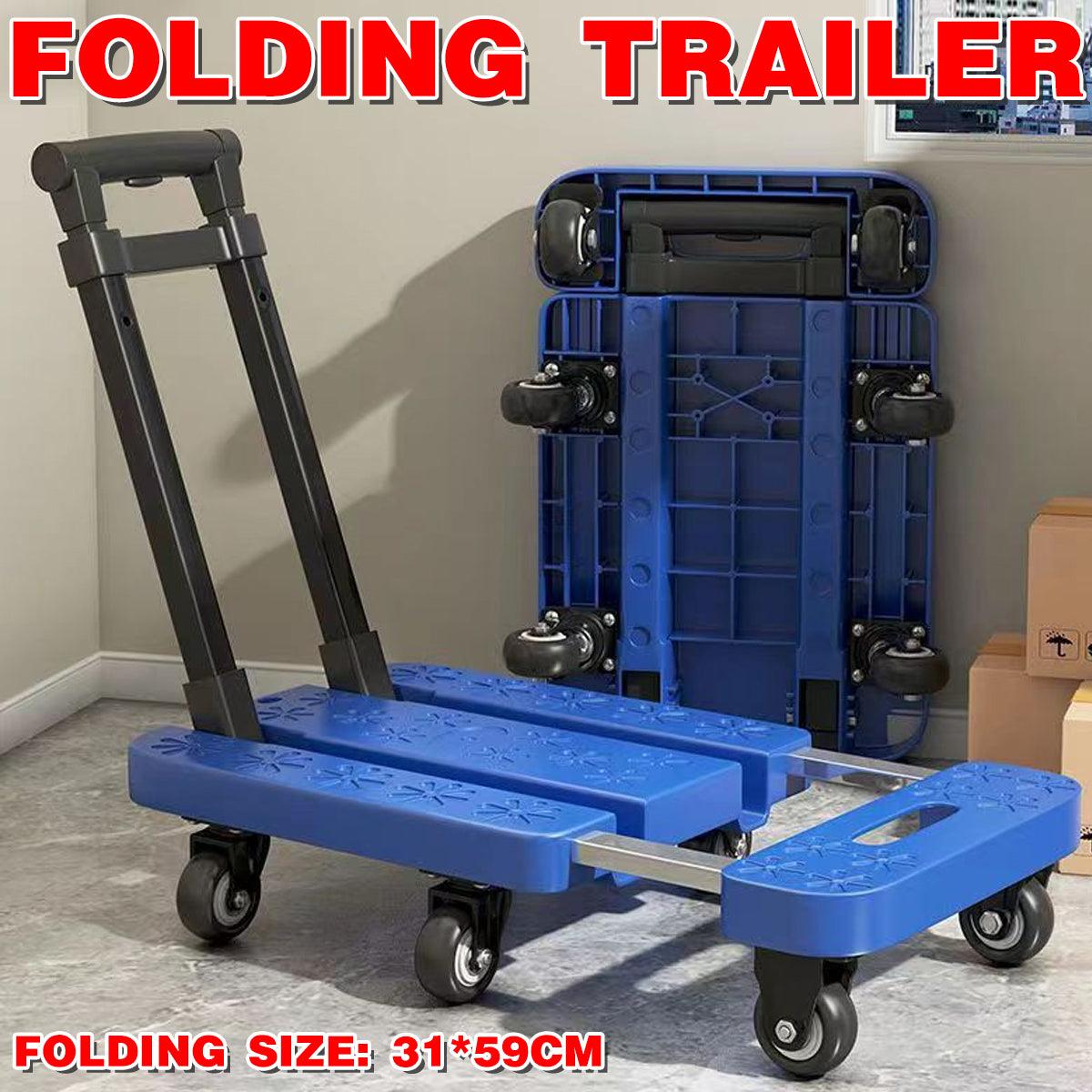 Premium Folding Platform Trolley with Telescopic Handle & 6-Wheel System