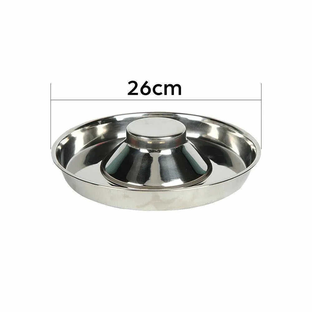 Premium Stainless Steel Slow Feeder Pet Bowl – Silver Small