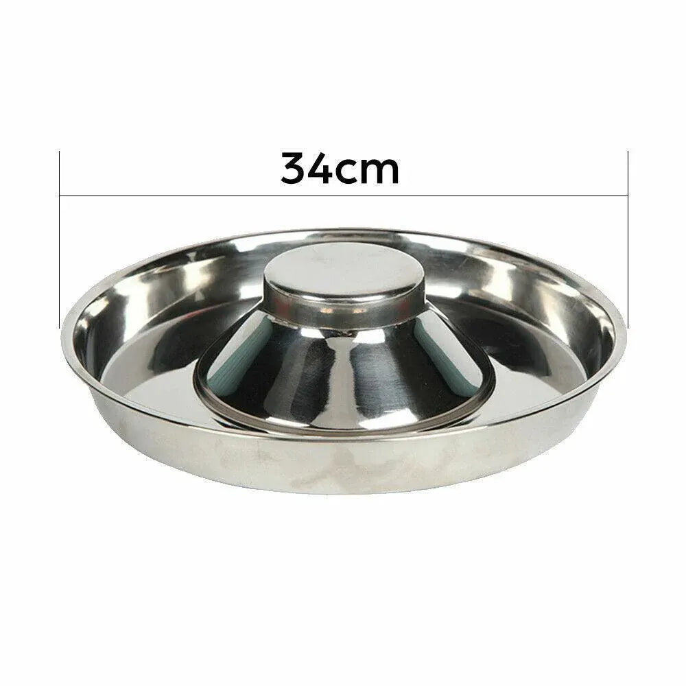 Premium Stainless Steel Slow Feeder Pet Bowl – Silver Small