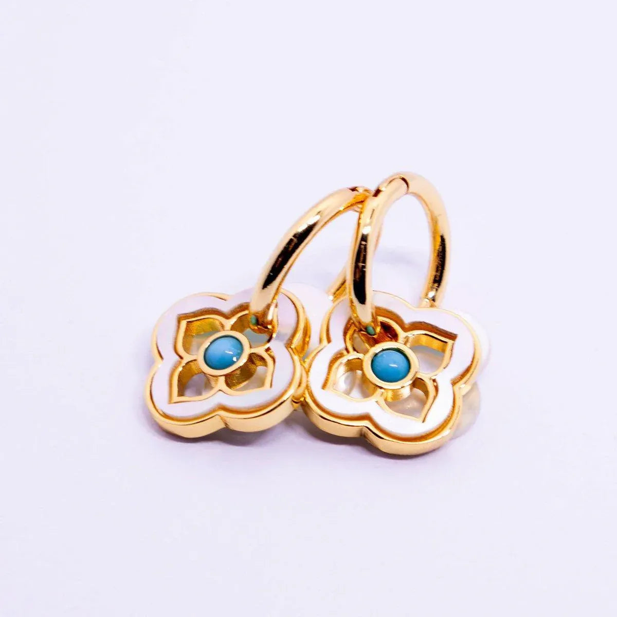 Premium AIMALL Natural Shell Four Leaf Clover Earrings