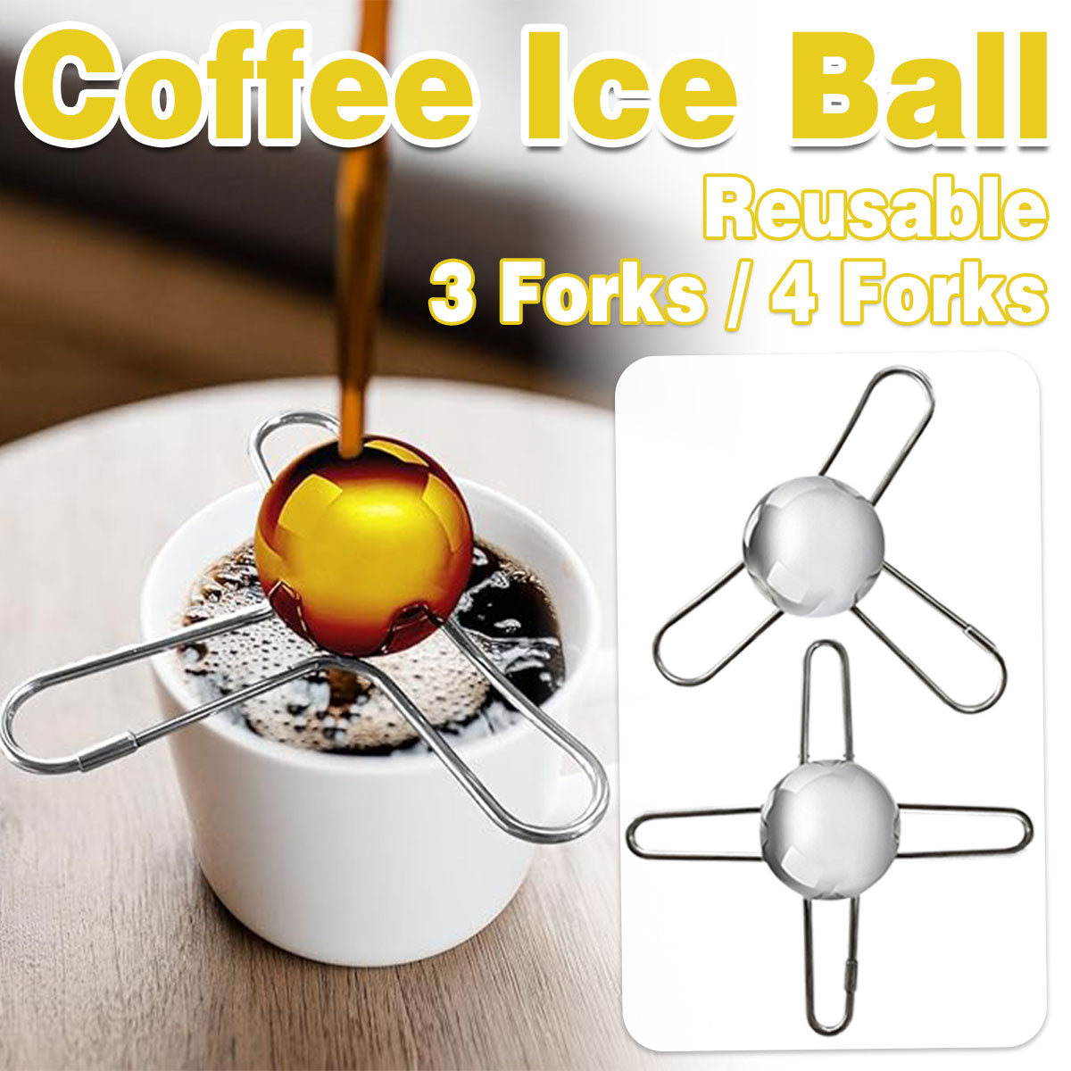 Premium Stainless Steel Ice Ball – 3-Prong Stand