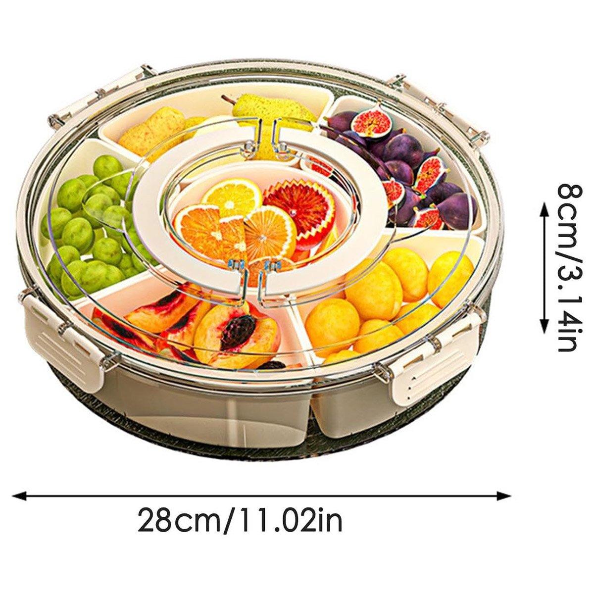 Premium 6-Compartment Rotating Snack Box – with Lid