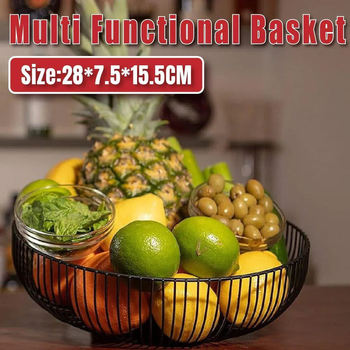 Premium Black Wire Fruit & Vegetable Storage Basket