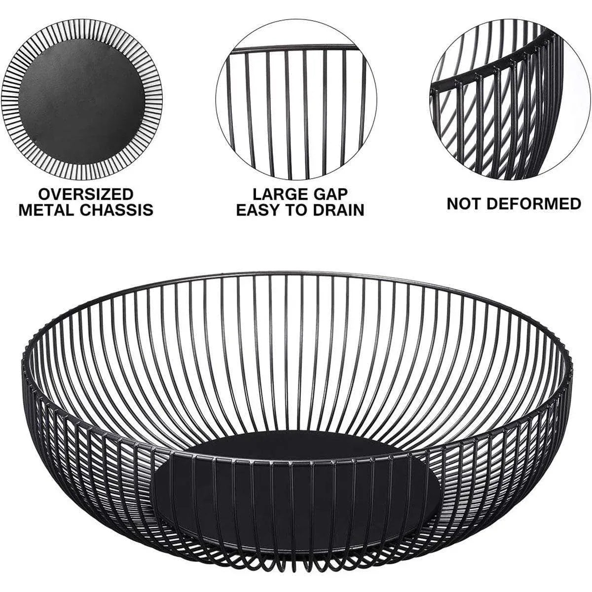 Premium Black Wire Fruit & Vegetable Storage Basket