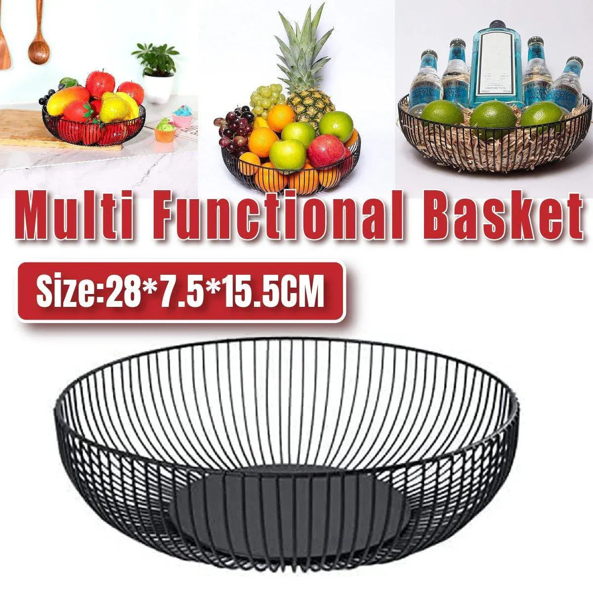 Premium Black Wire Fruit & Vegetable Storage Basket