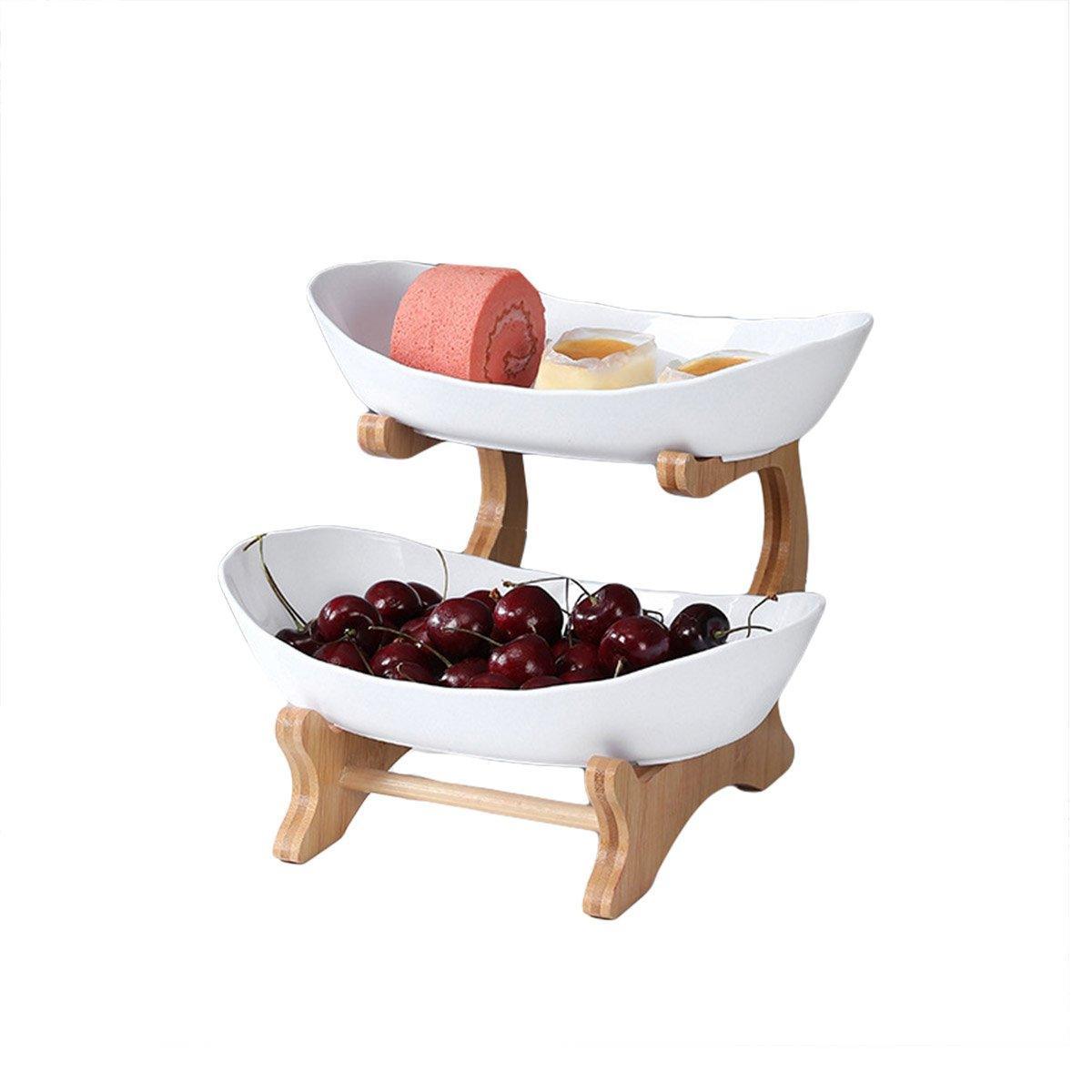 Modern Multi-layer Bamboo Fruit Snack Plate Rack Creative Living Room Plate Rack - Green - SuperSaverAU - view 7