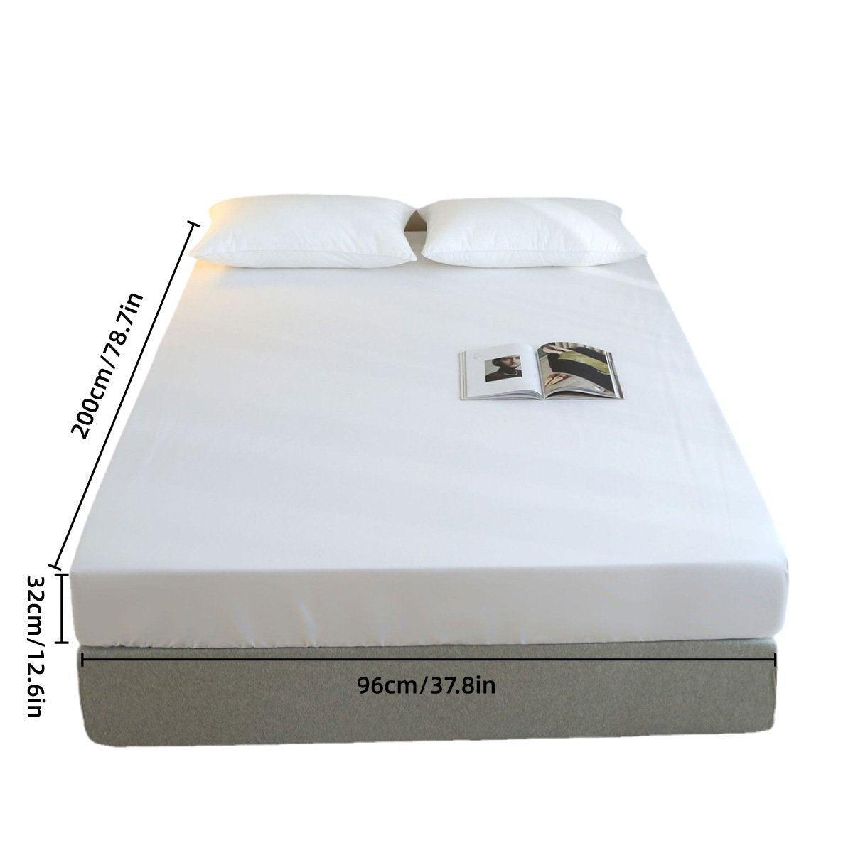 Single 96x200cm Hotel Bedding White Cotton Satin Bedspread - Cotton single jet satin-80x80s - SuperSaverAU - view 1