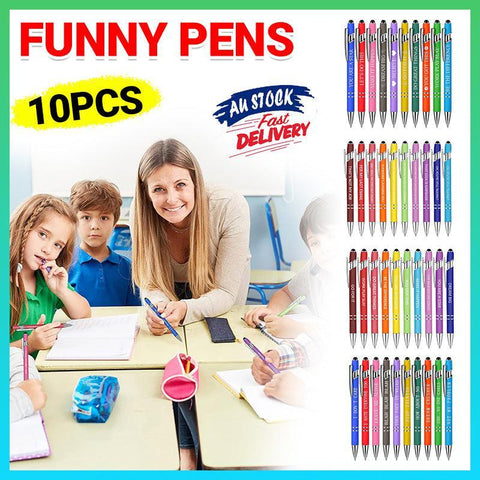 Premium Funny Swear Word Stylus Ballpoint Pens – Set B 10 Pack