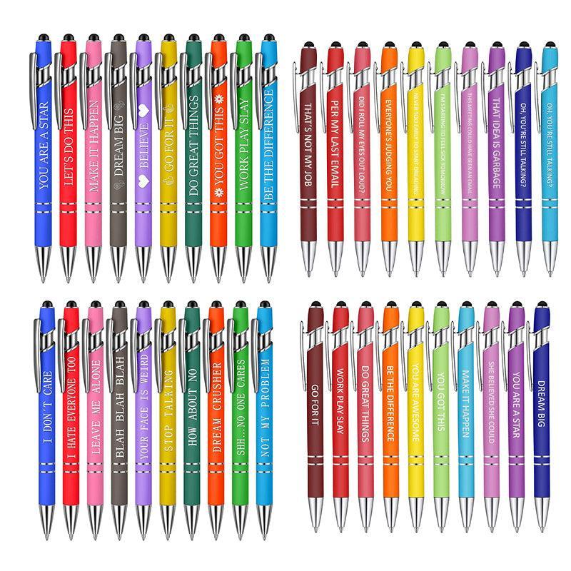 Premium Funny Swear Word Stylus Ballpoint Pens – Set B 10 Pack