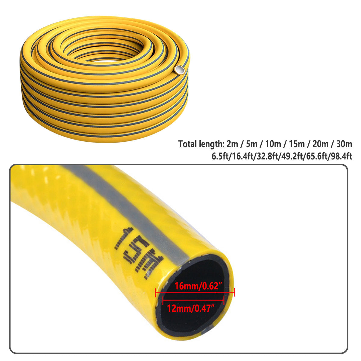 Premium Reinforced Anti-Kink Garden Hose – Yellow 20m