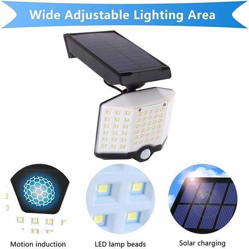 Premium 66 LED Solar Motion Sensor Security Light – 3 Head