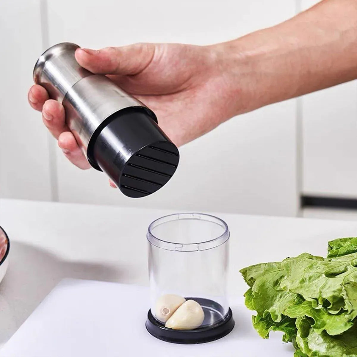 Premium 304 Stainless Steel Manual Garlic Press Crusher