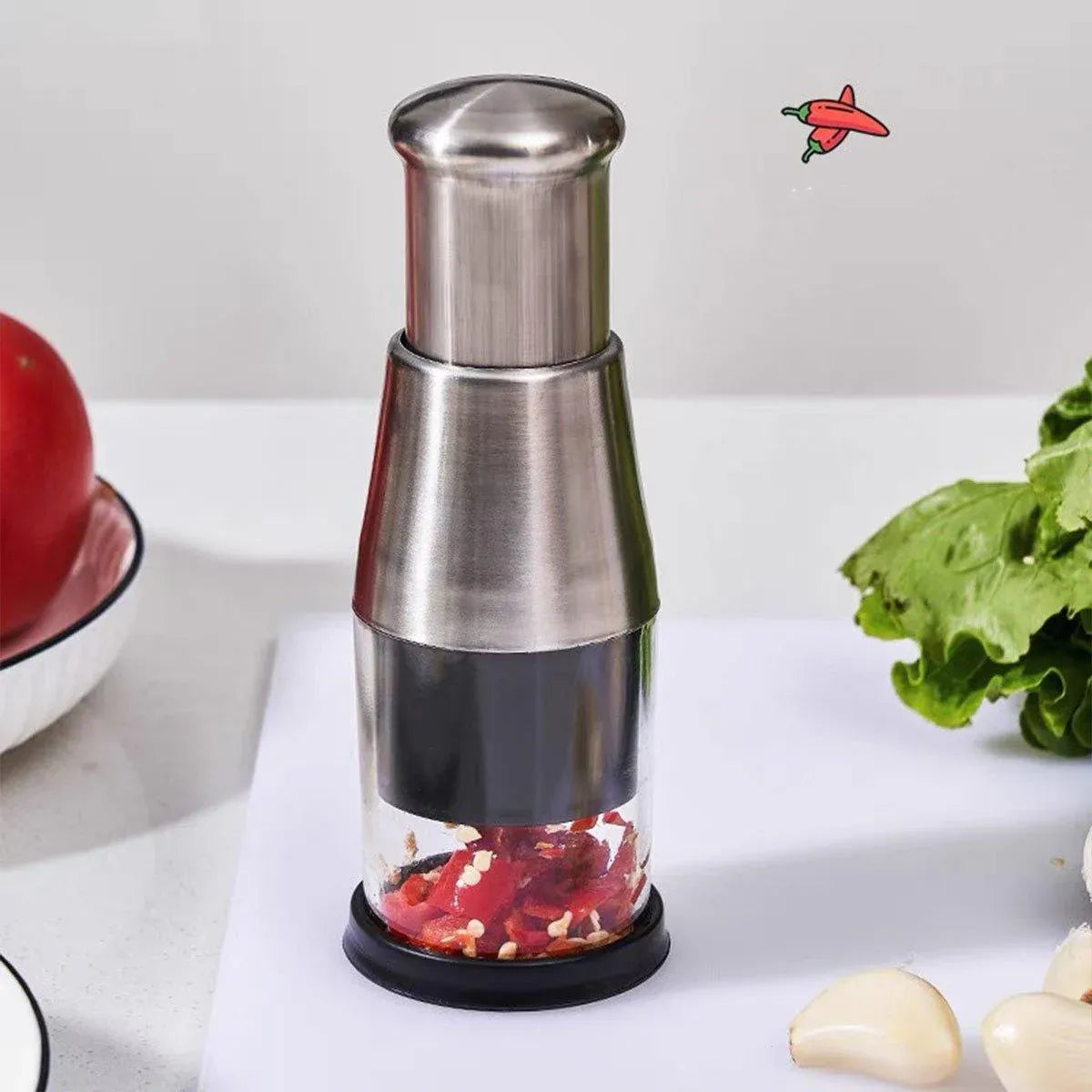 Premium 304 Stainless Steel Manual Garlic Press Crusher