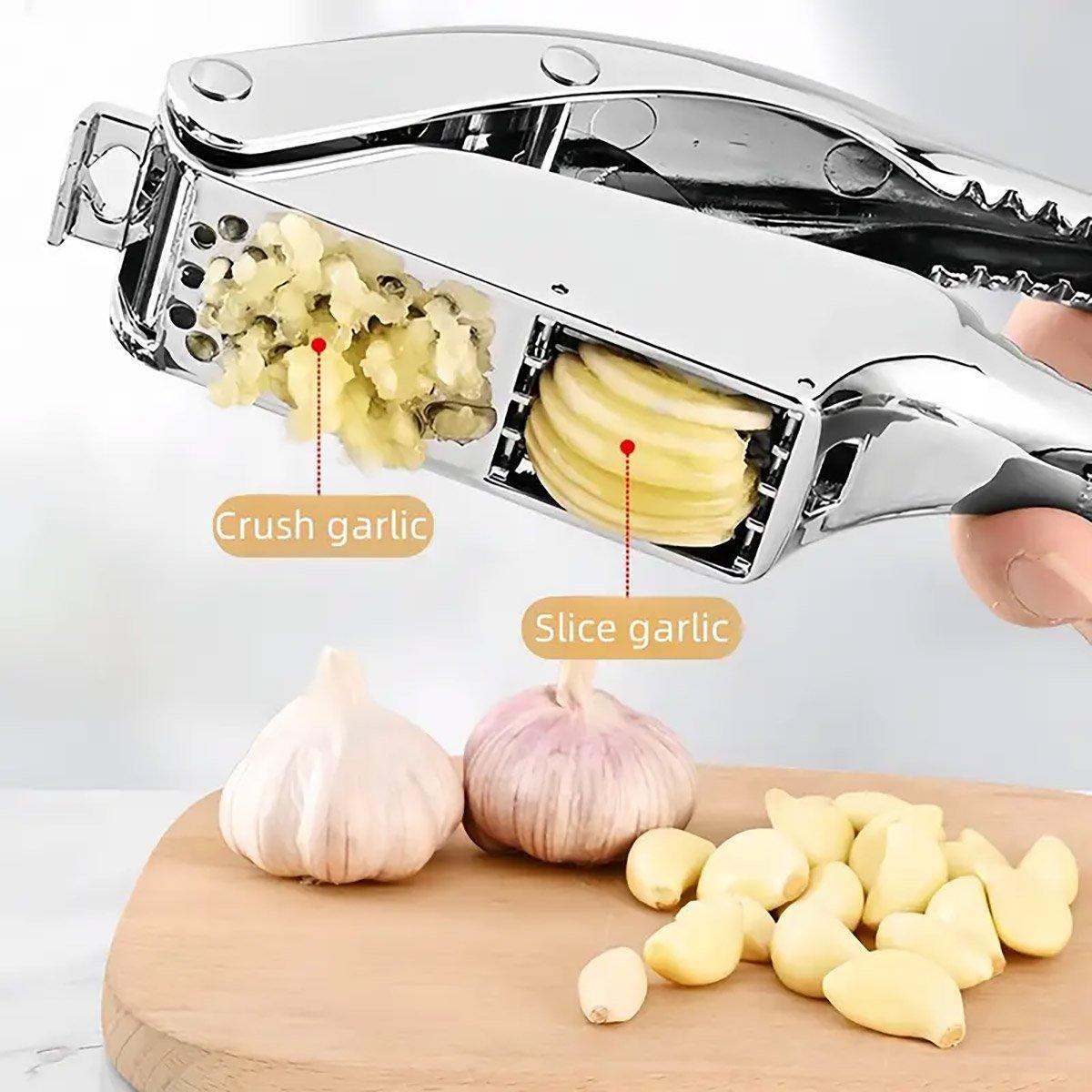 Multifunctional Aluminum Alloy Garlic Press 21 cm x 8 cm - Slice & Crush Effortlessly - SuperSaverAU - view 4