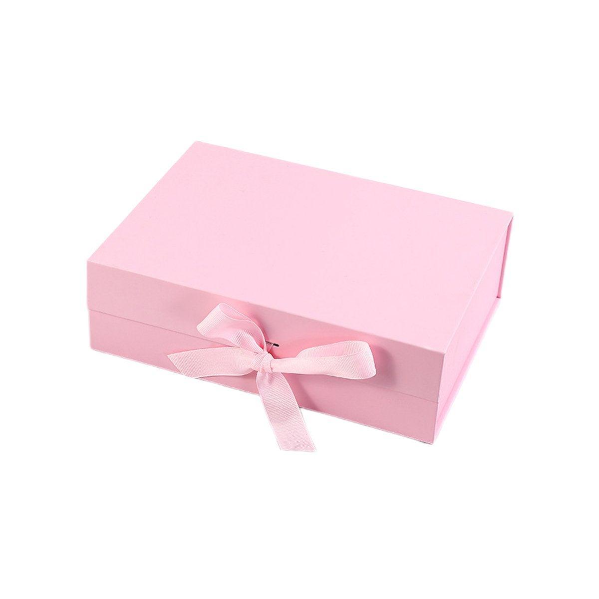 Premium 5 Pack Orange Gift Boxes with Ribbon Magnetic Closure 23x17x7cm