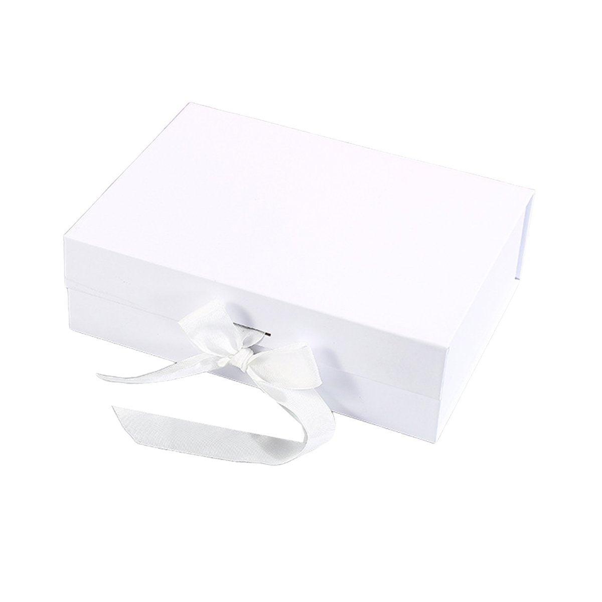 Premium 5 Pack Orange Gift Boxes with Ribbon Magnetic Closure 23x17x7cm