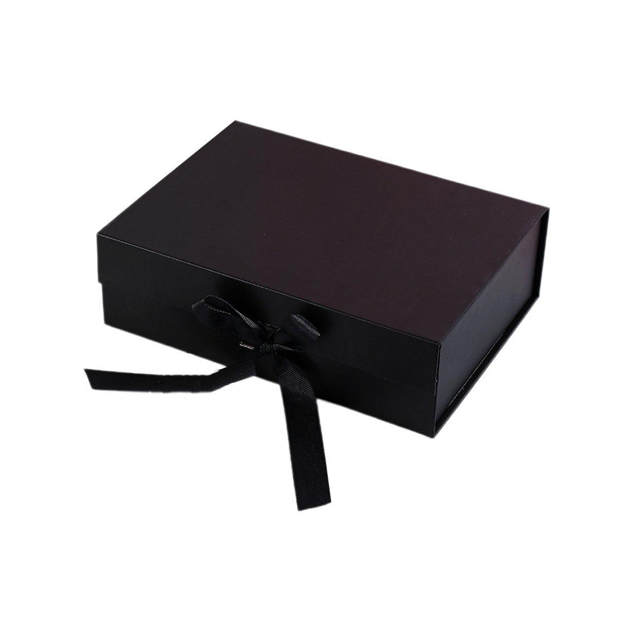 Premium 5 Pack Orange Gift Boxes with Ribbon Magnetic Closure 23x17x7cm