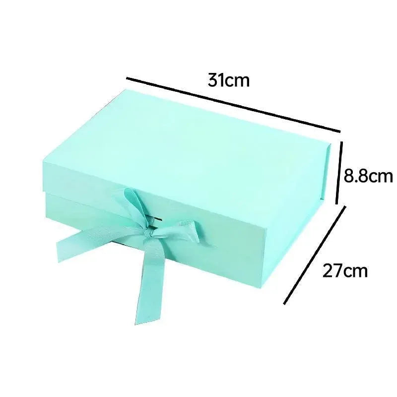 Premium Ribbon Flip Folding Gift Boxes – Black 5 Pack