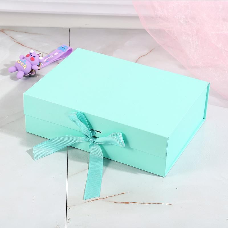 Premium Ribbon Flip Folding Gift Boxes – Black 5 Pack