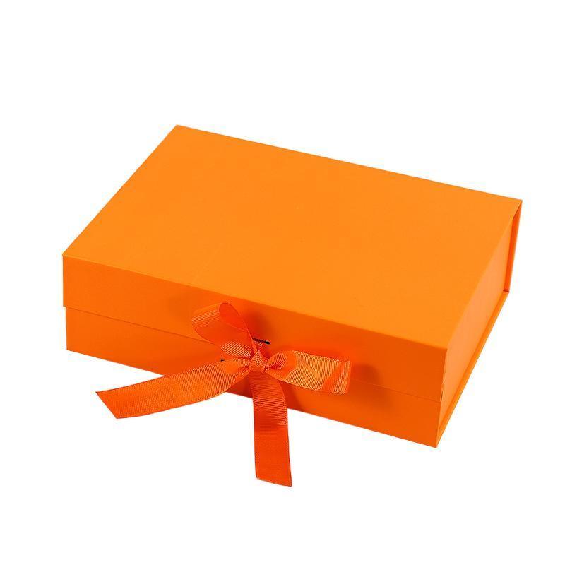 Premium Ribbon Flip Folding Gift Boxes – Black 5 Pack