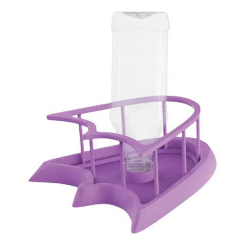 Premium Reptile Water Bowl with Inverted Bottle - Purple Platform L