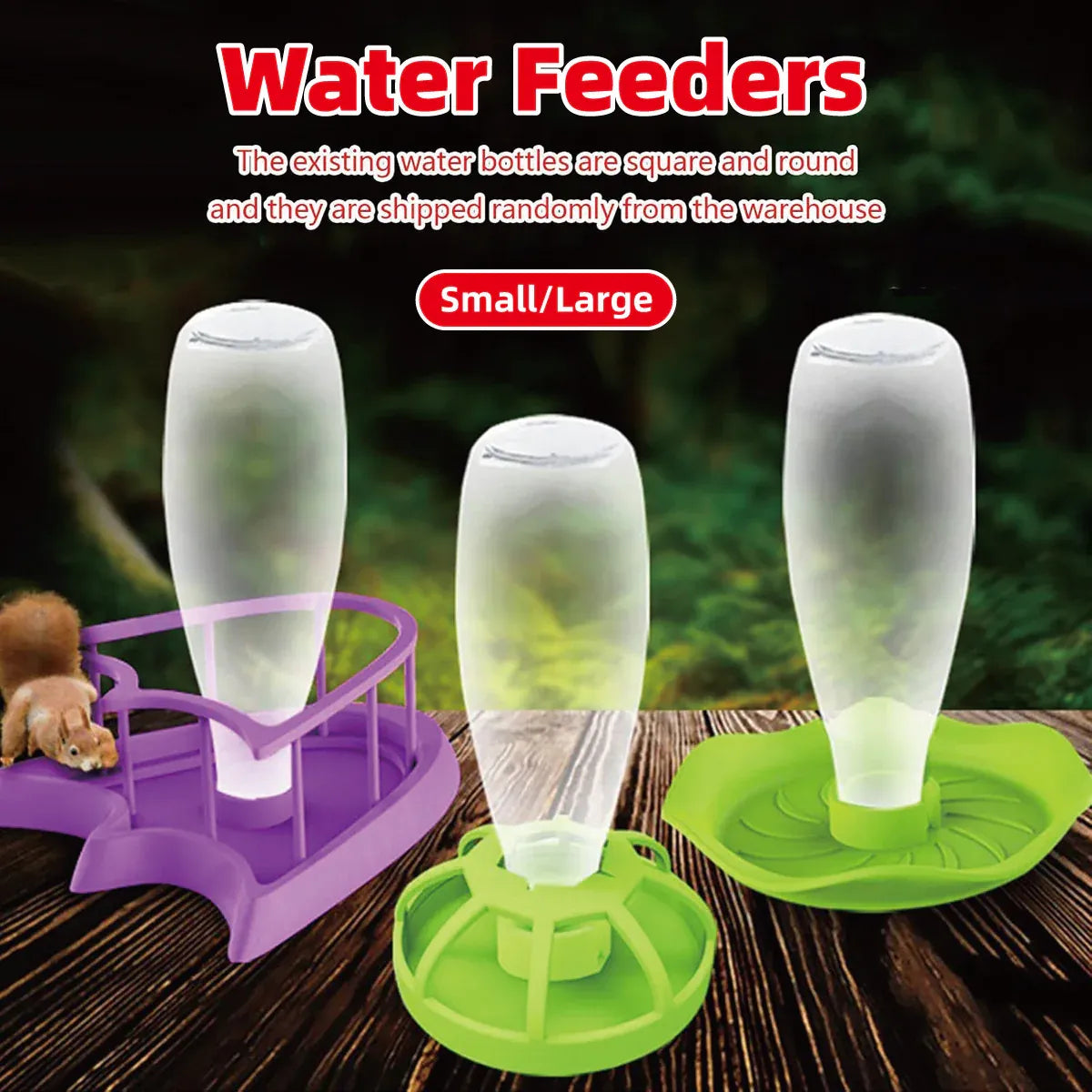 Premium Reptile Water Bowl with Inverted Bottle - Purple Platform L