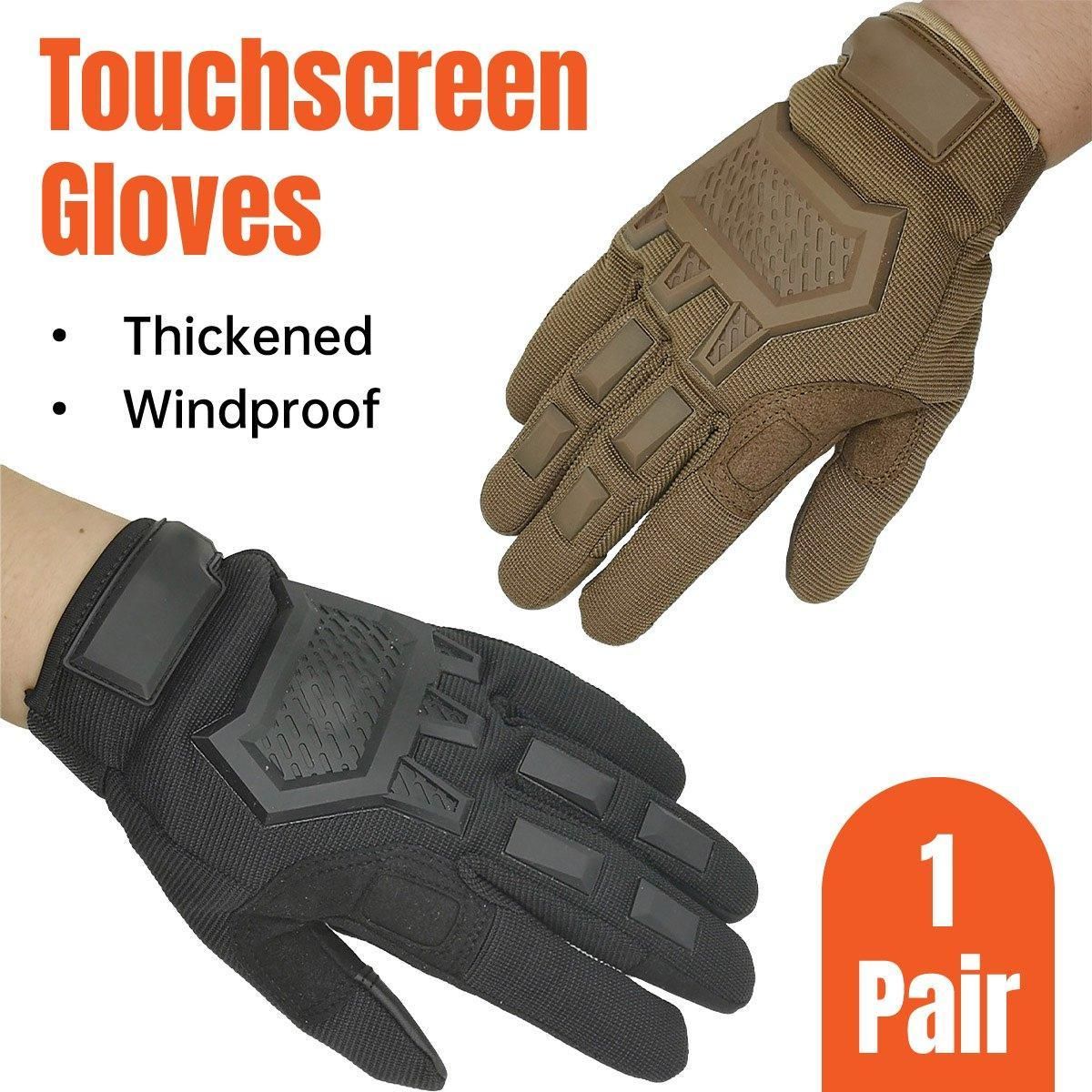 Premium Black XL Tactical Full Finger Touchscreen Outdoor Gloves