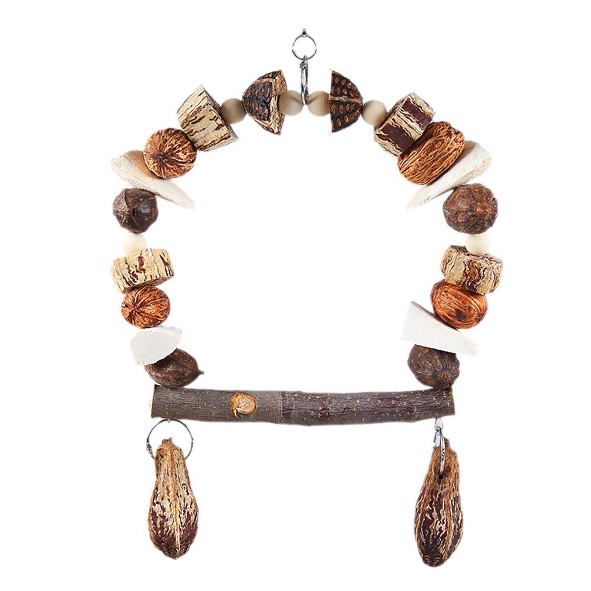 Parrot Chew Toy - Natural Wood, 22cm x 18cm, Climbing, Grinding, Stress Relief - SuperSaverAU - view 7
