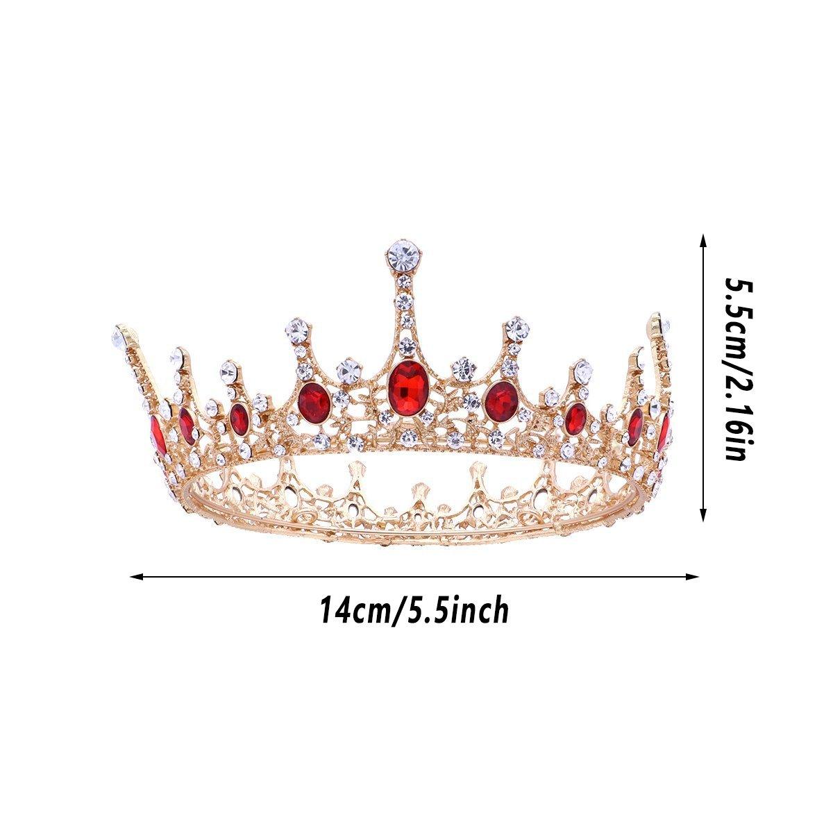 Vintage Princess Wedding Crown Tiara with Gold, White, and Red Crystals - SuperSaverAU - view 3