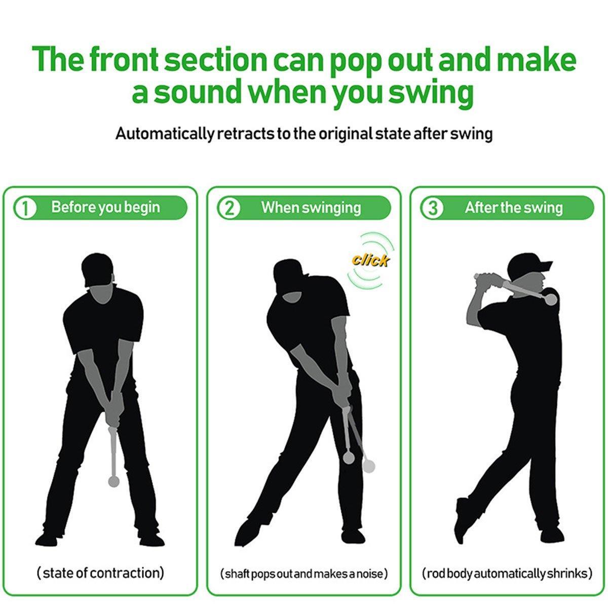 Blue Golf Swing Trainer - Telescopic Impact Sound Aid Tool - SuperSaverAU - view 4