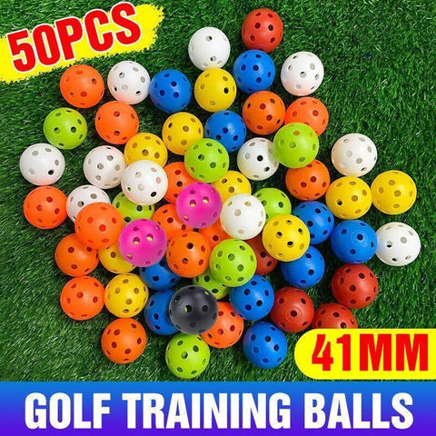 Premium 50PCS Hollow Plastic Golf Practice Balls 41mm - Random Colours