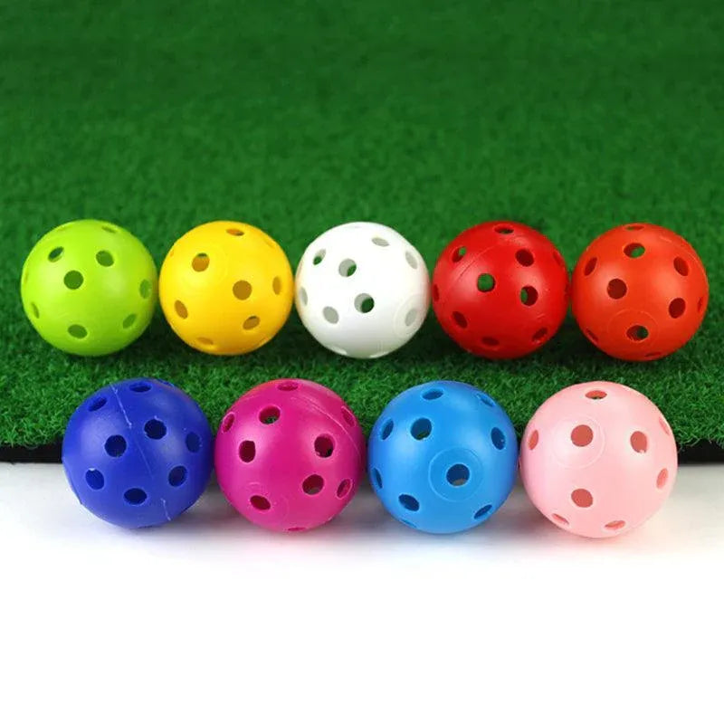 Premium 50PCS Hollow Plastic Golf Practice Balls 41mm - Random Colours