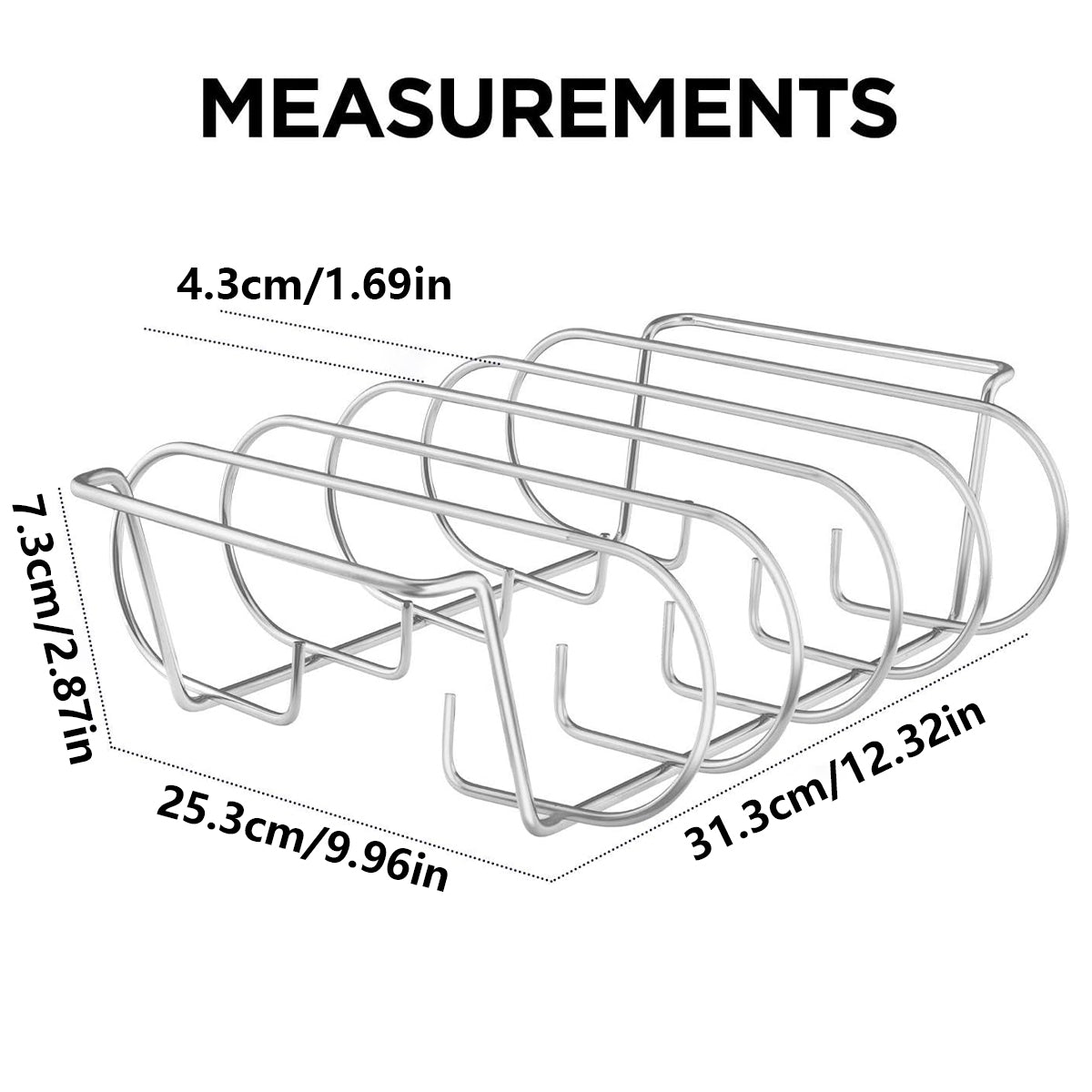 Premium Stainless Steel Rib Grill Rack – Black BBQ Rack